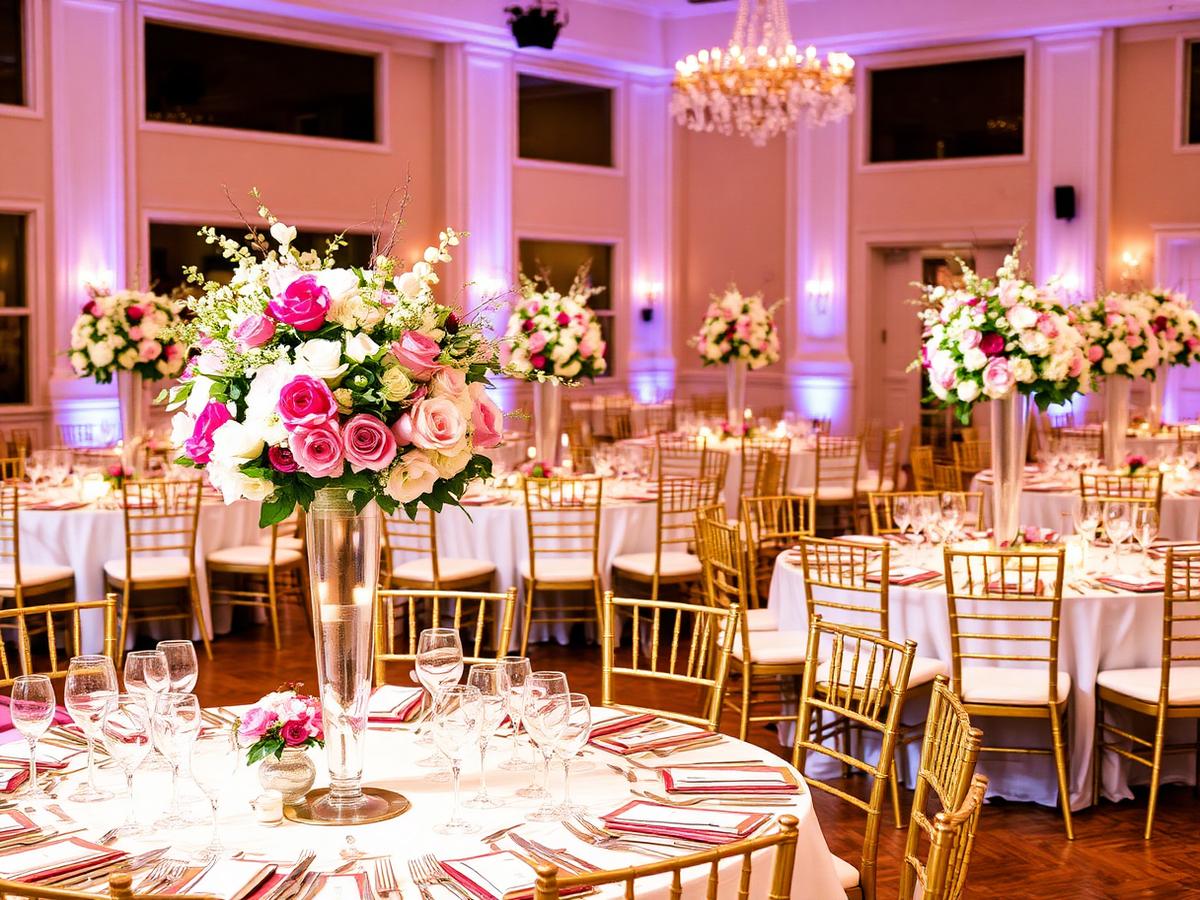Wedding reception floral centerpieces